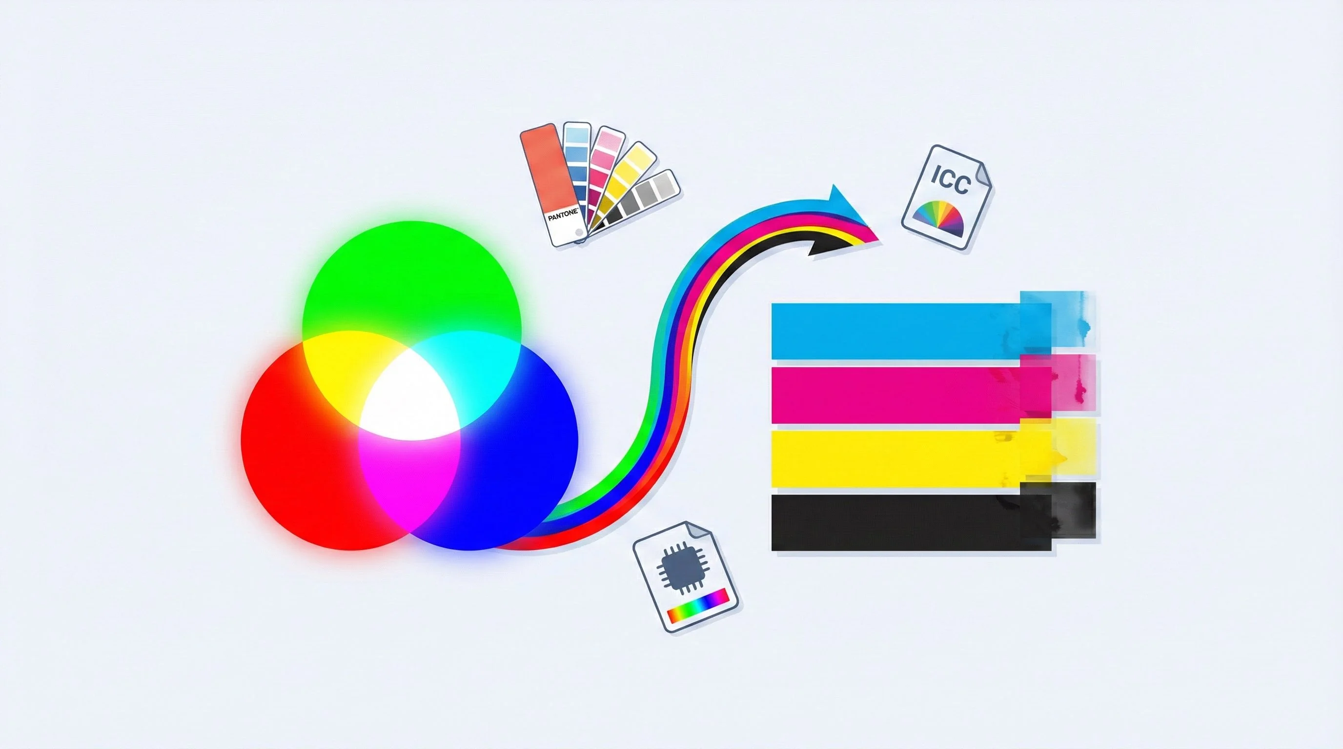 Print for Figma color workflow - RGB to CMYK conversion with ICC profile embedding